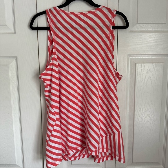 Garnett Hill Striped Cotton Womens Tunic Top Sz XL Beachy Flowy Vacation Boho - Picture 2 of 9